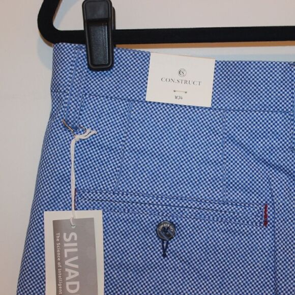 NWT Construct Stretch Blue Print Men Shorts Size 34 - Picture 9 of 16